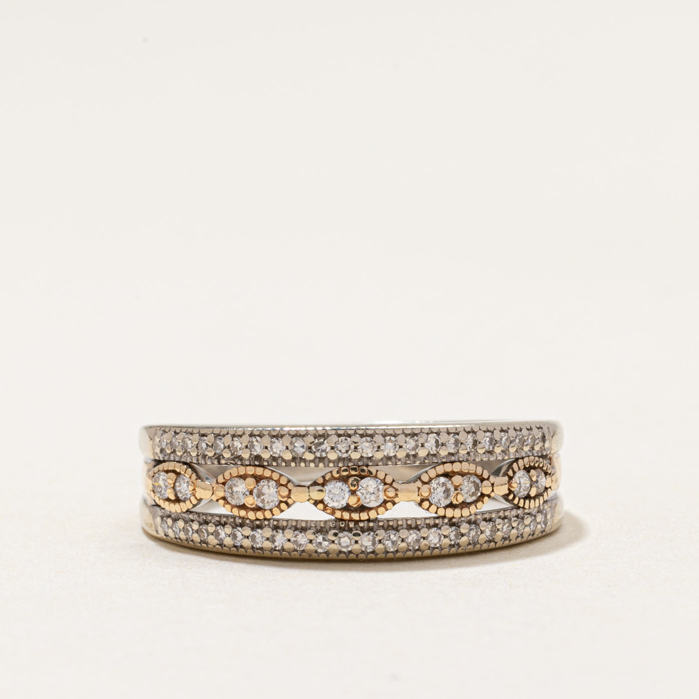 Multi Row Diamond Openwork Band | 0.17ctw | SZ 6.25