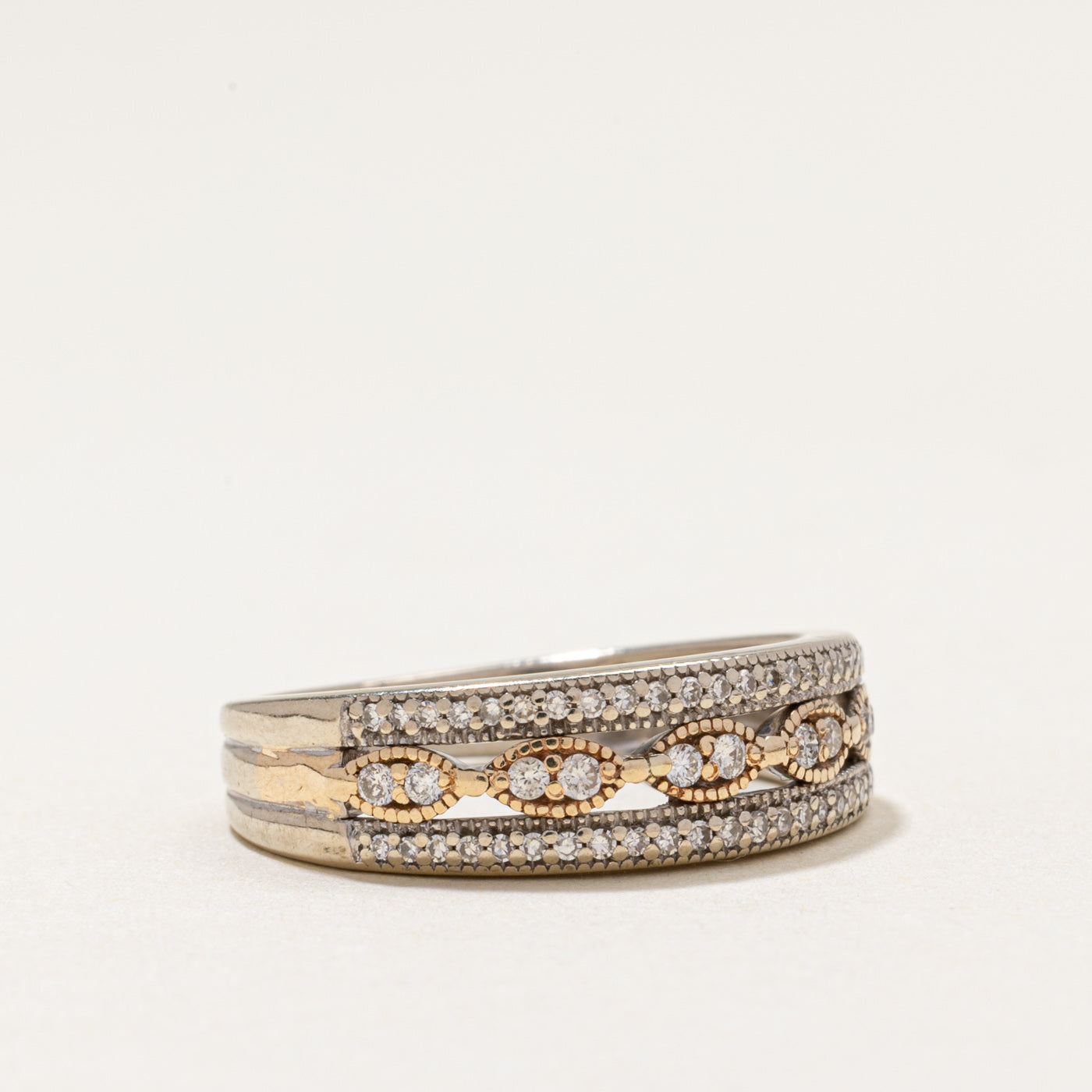 Multi Row Diamond Openwork Band | 0.17ctw | SZ 6.25