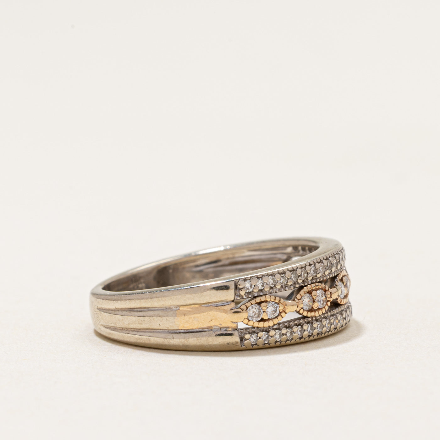 Multi Row Diamond Openwork Band | 0.17ctw | SZ 6.25