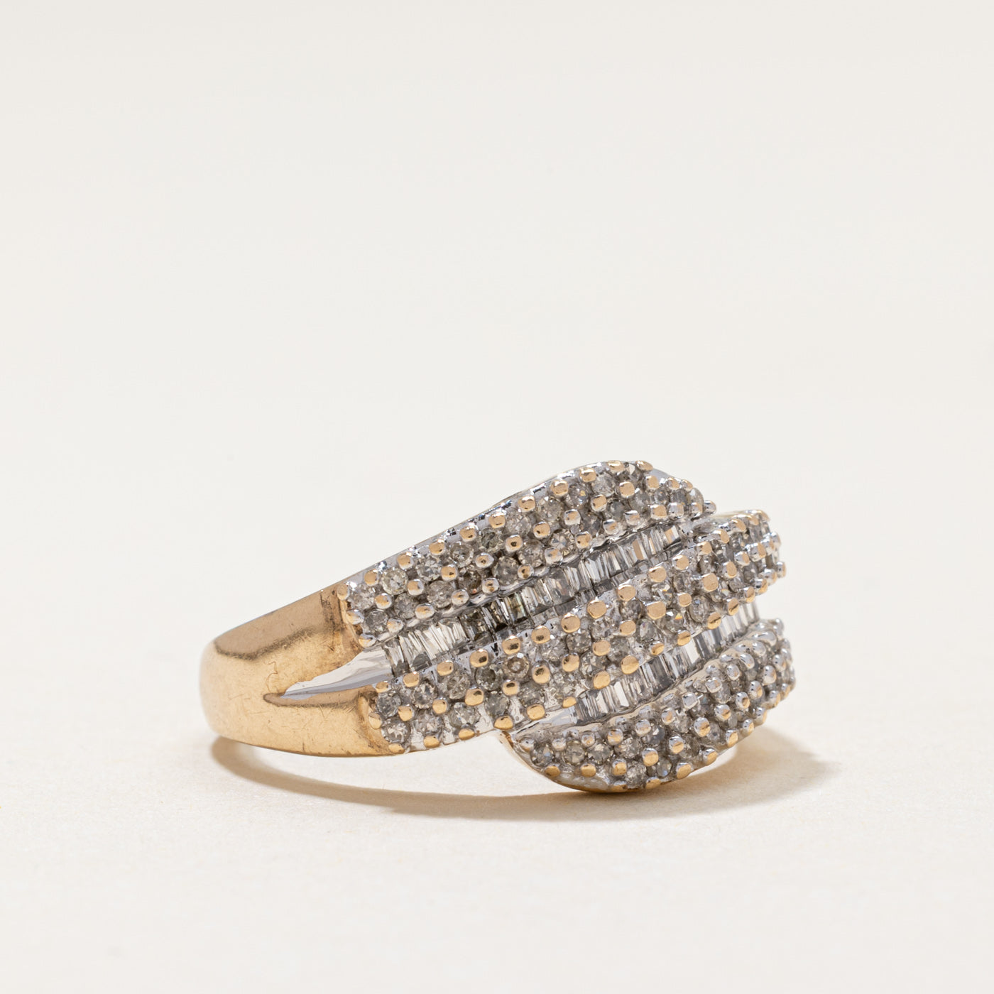 Diamond Cluster Bypass Cocktail Ring | 0.70ctw | SZ 7.25