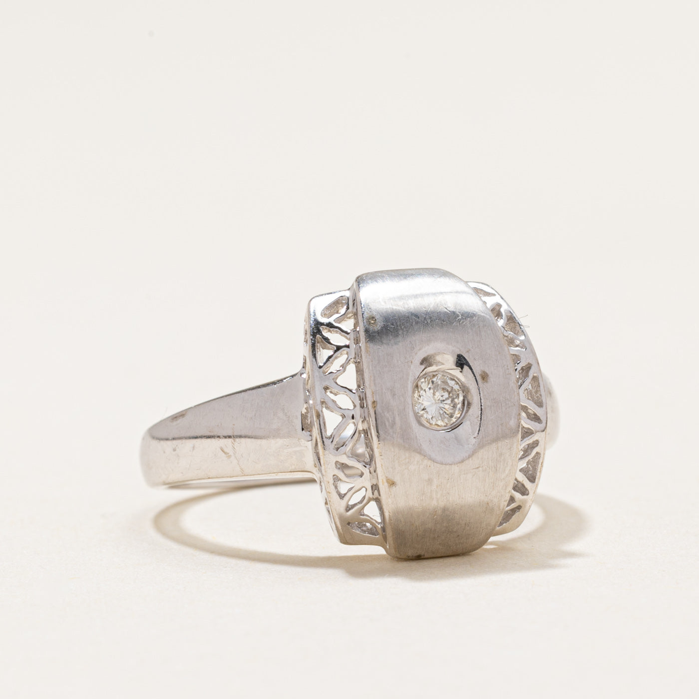 Flush Set Diamond Statement Ring | 0.07ct | SZ 6.75