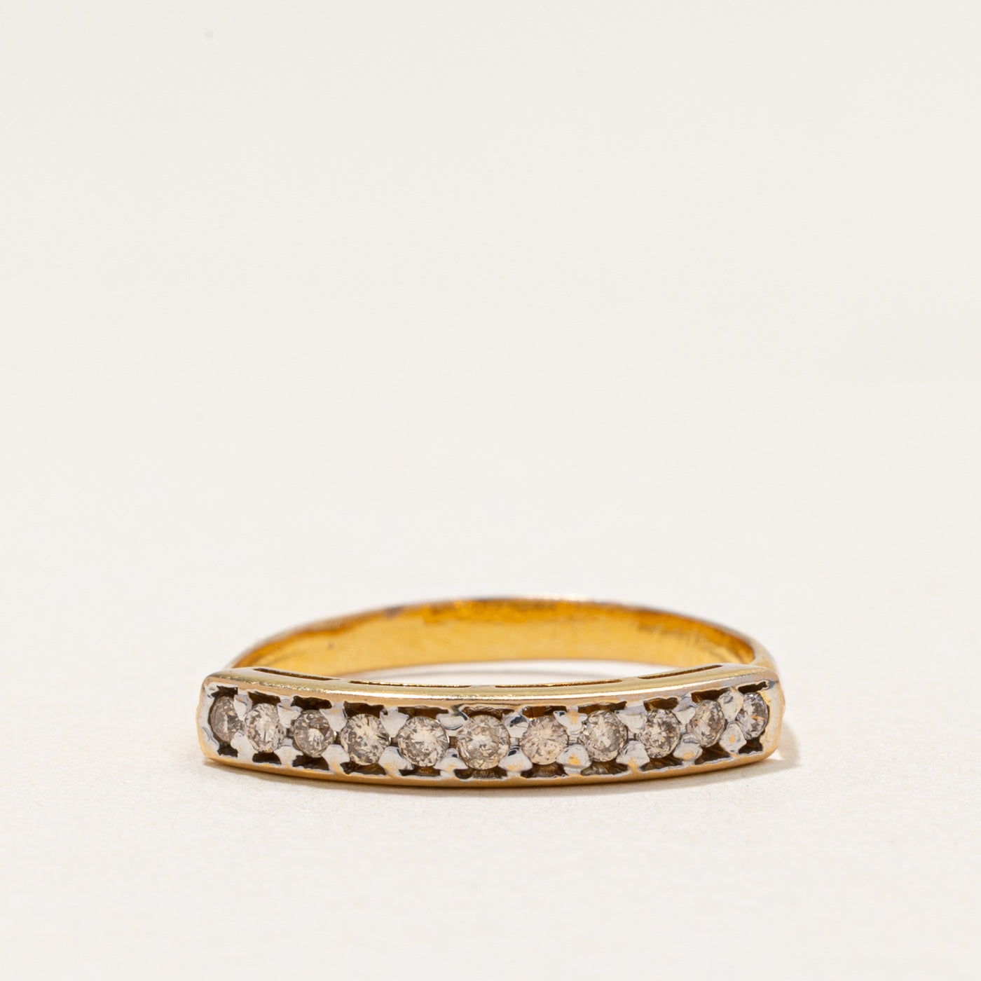 17k Semi Eternity Diamond Ring | 0.22ctw | SZ 6.75