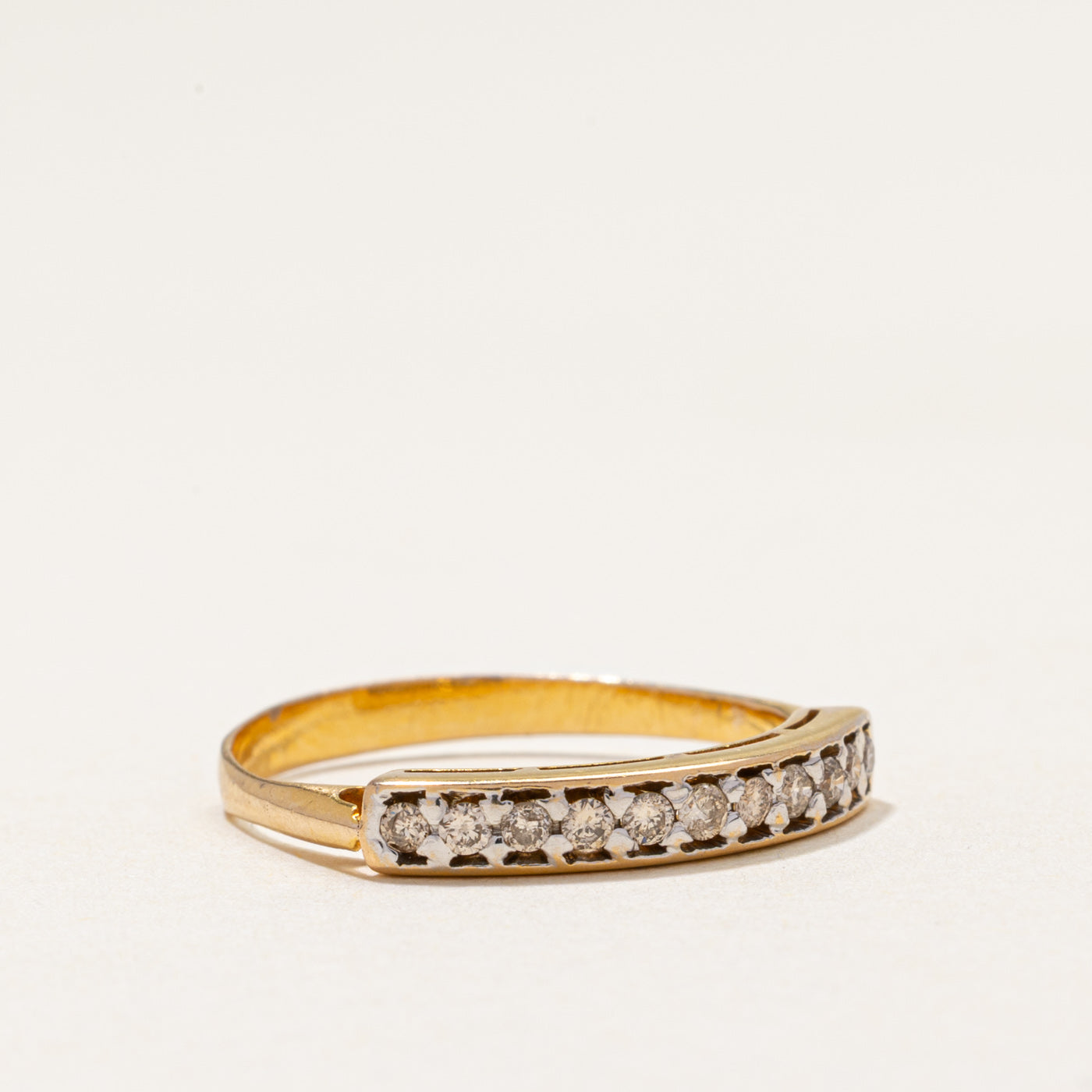17k Semi Eternity Diamond Ring | 0.22ctw | SZ 6.75