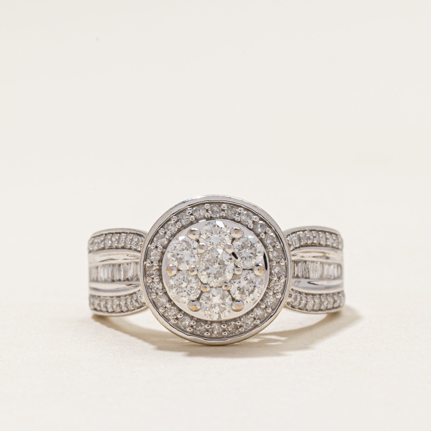 Diamond Cluster Halo Cocktail Ring | 1.24ctw | SZ 7