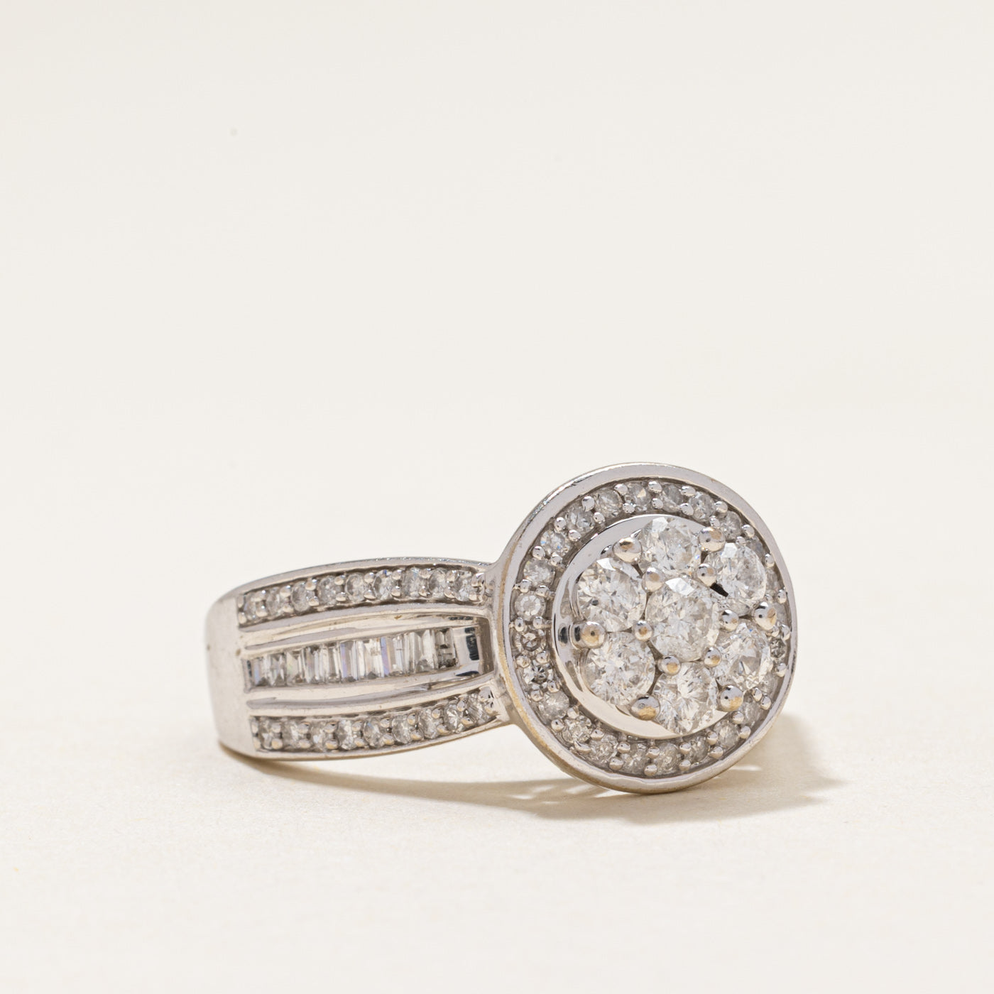 Diamond Cluster Halo Cocktail Ring | 1.24ctw | SZ 7
