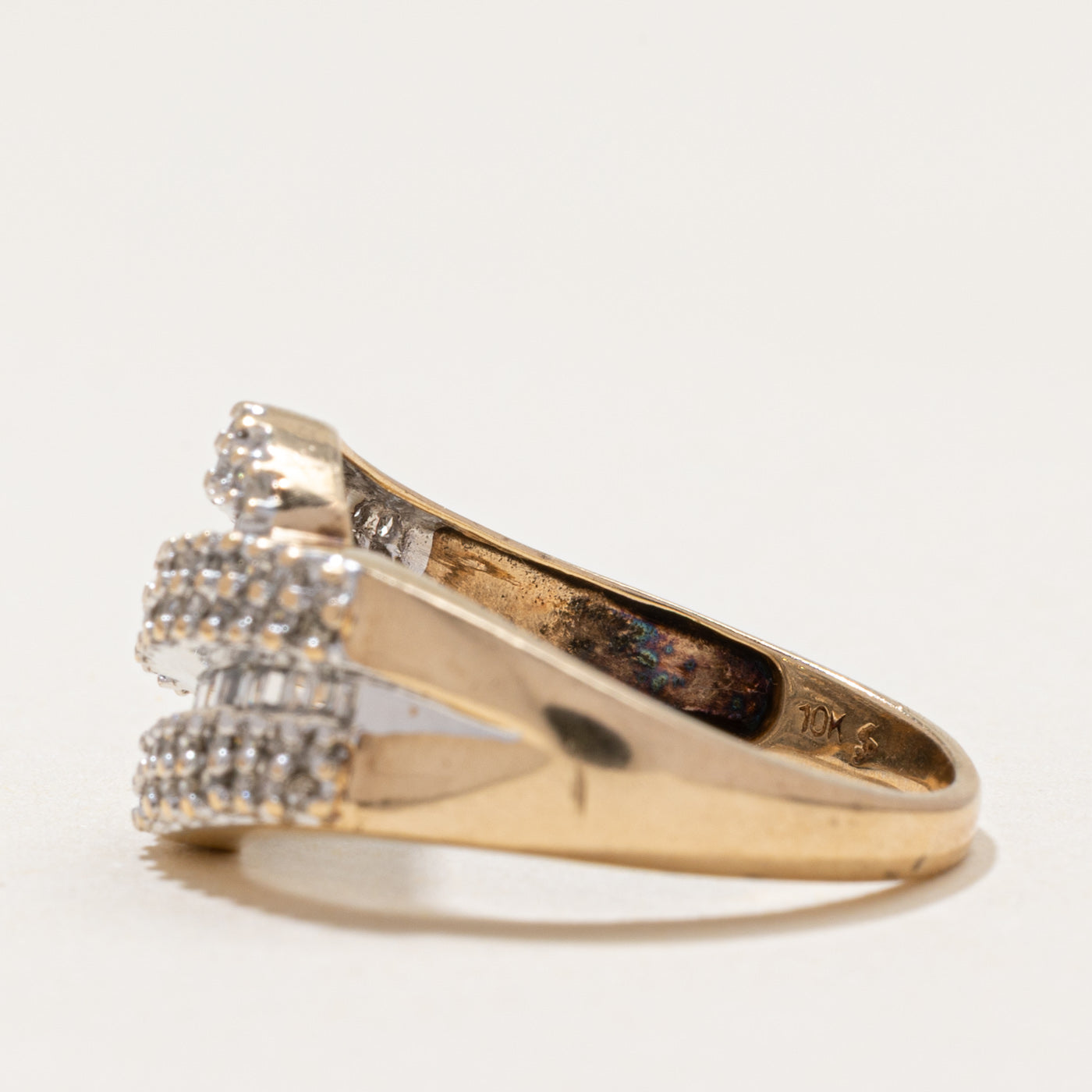 Diamond Cluster Bypass Cocktail Ring | 0.70ctw | SZ 7.25