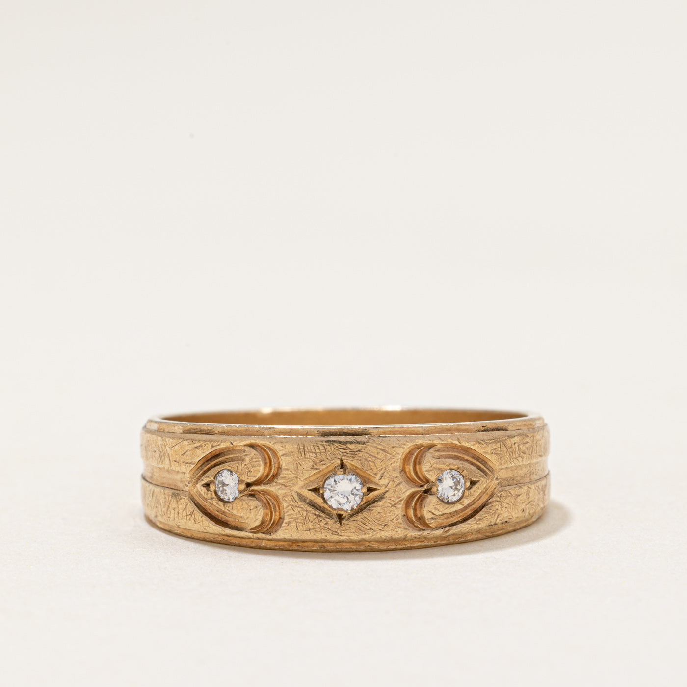 Diamond Heart Engraved Band | 0.11ctw | SZ 11.5