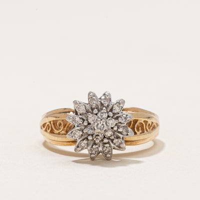 Diamond Cluster Scrollwork Ring | 0.29ctw | SZ 6