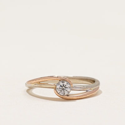 Two Tone Gold Diamond Bypass Ring | 0.20ct | SZ 5.25
