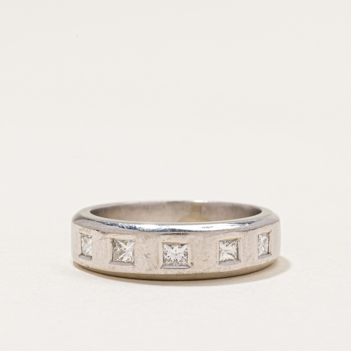 Five Stone Flush Set Princess Cut Diamond Band | 0.50ctw | SZ 6