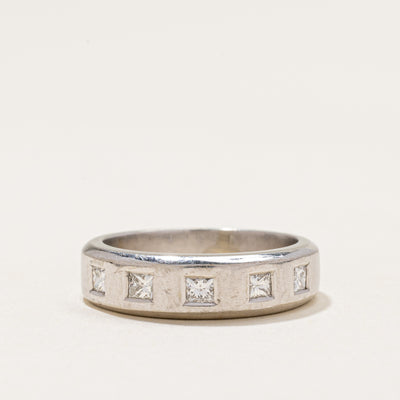 Five Stone Flush Set Princess Cut Diamond Band | 0.50ctw | SZ 6