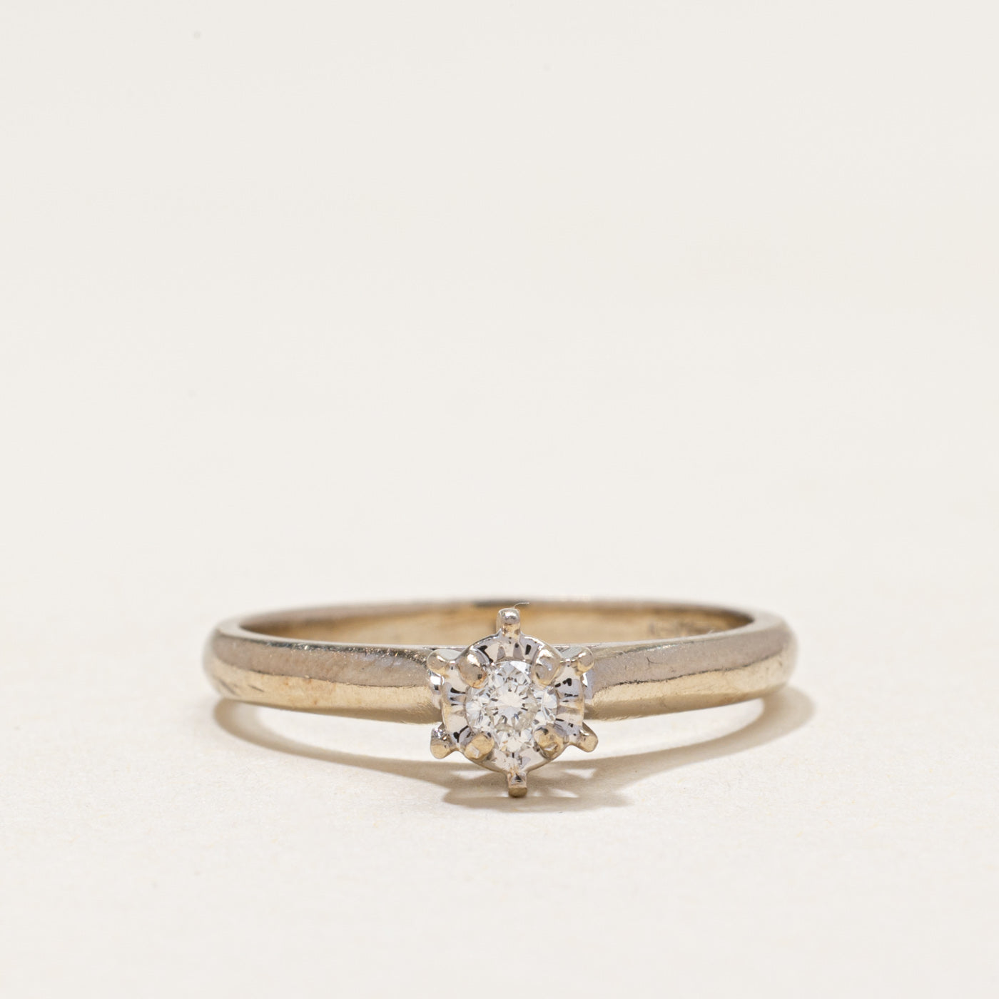 Illusion Set Solitaire Diamond Ring | 0.10ct | SZ 6.25