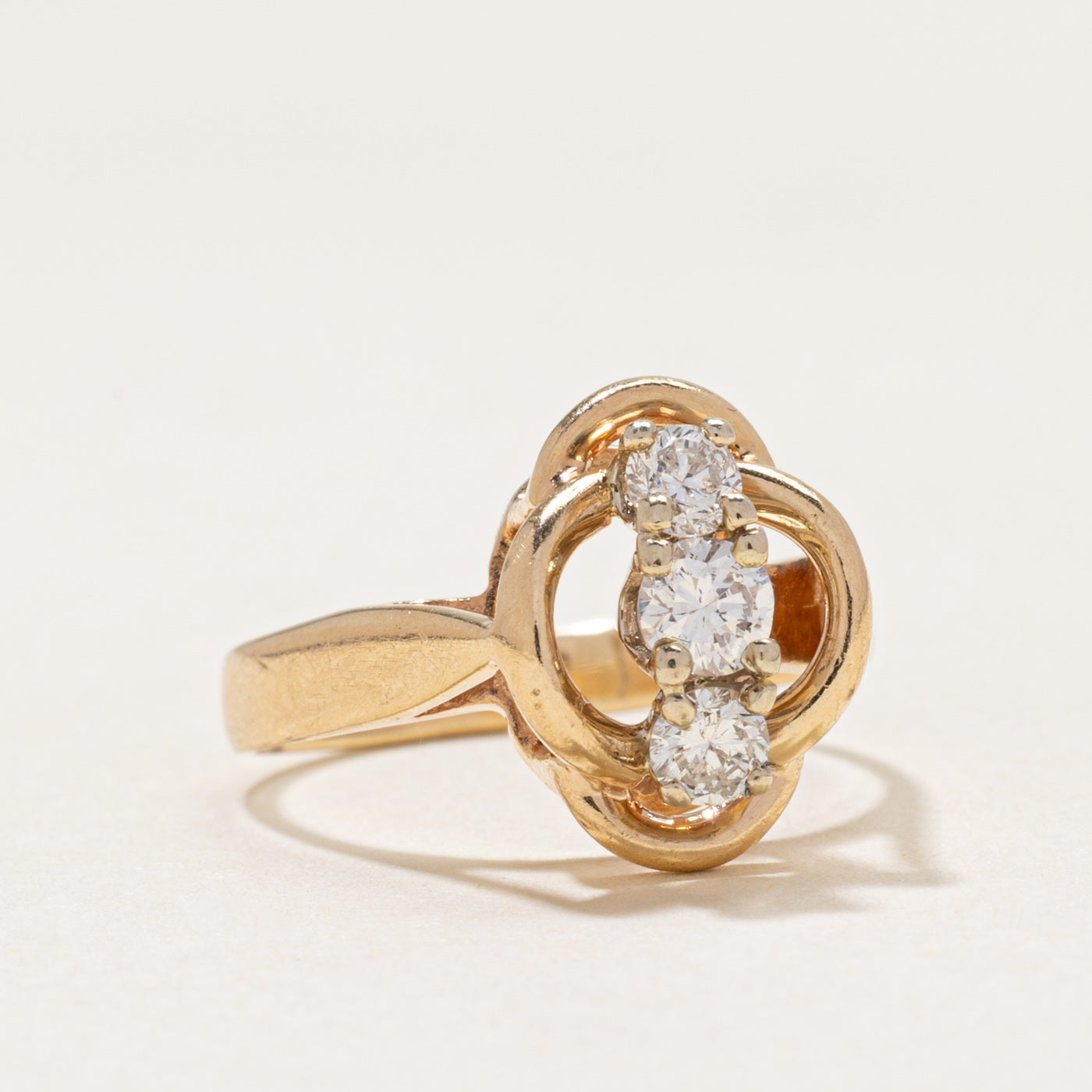 Three Stone Diamond Column Ring | 0.31ctw | SZ 4