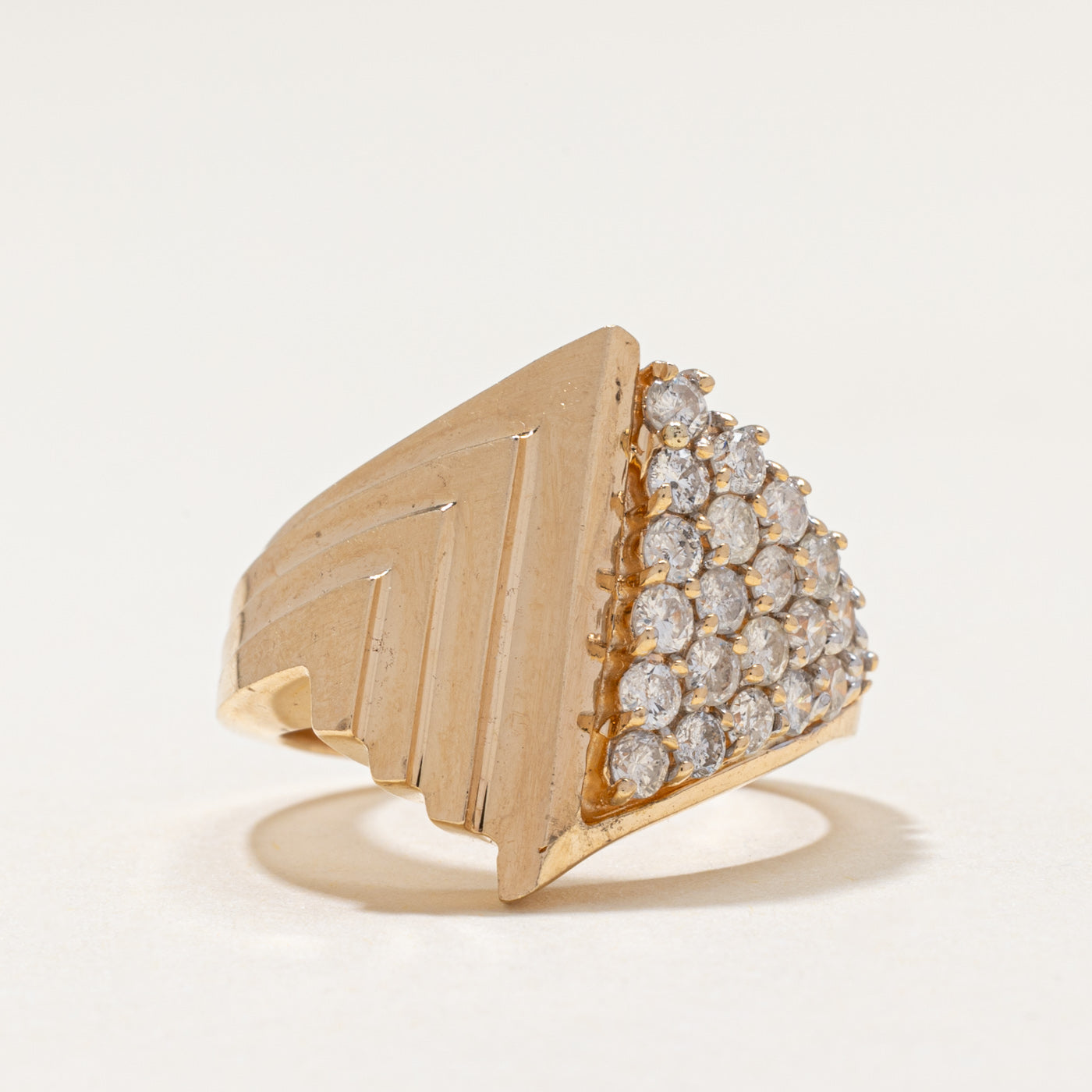Diamond Triangle Cluster Cocktail Ring | 0.84ctw | SZ 5.5