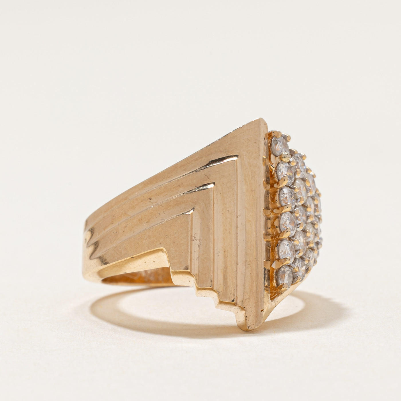 Diamond Triangle Cluster Cocktail Ring | 0.84ctw | SZ 5.5