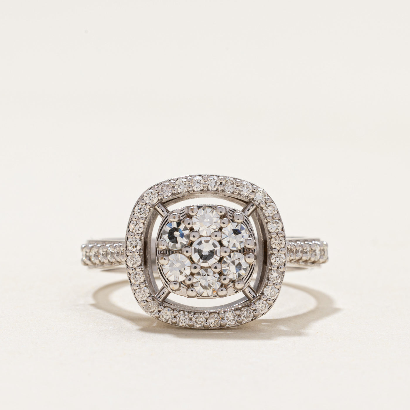 Diamond Cluster Open Halo Ring | 0.67ctw | SZ 7