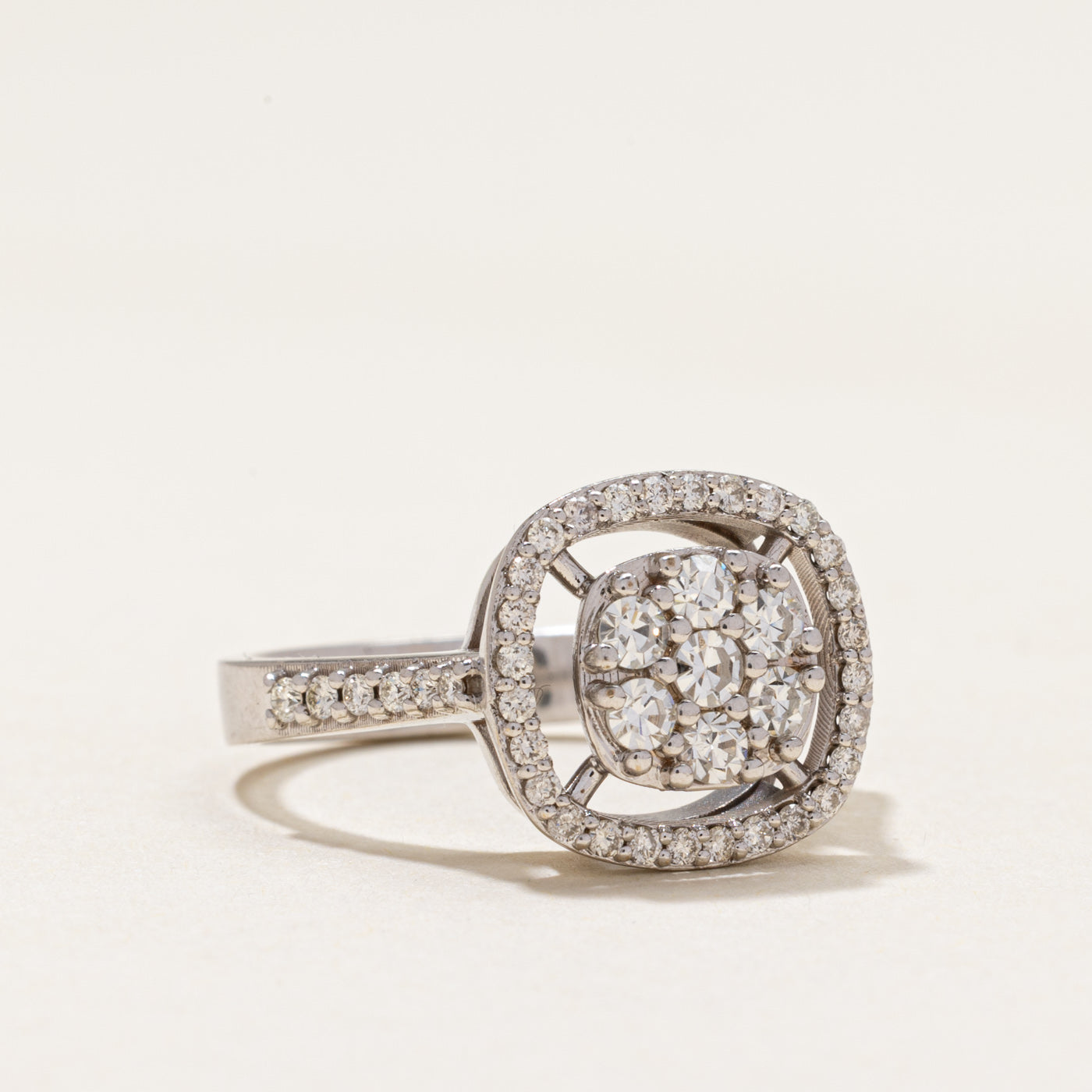 Diamond Cluster Open Halo Ring | 0.67ctw | SZ 7