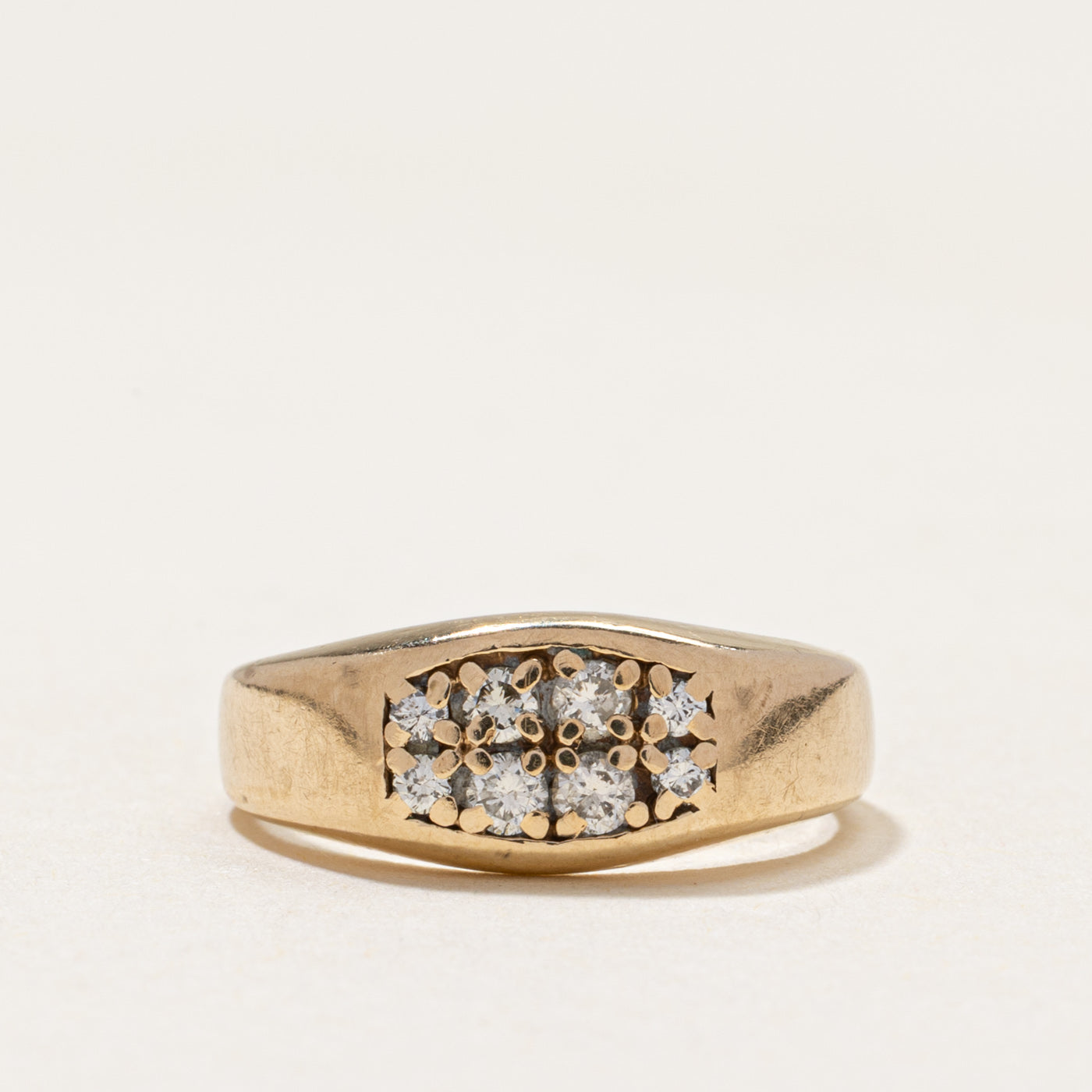 Bague conique en or 10 carats sertie de diamants | 0,20 ct au total | Taille 3