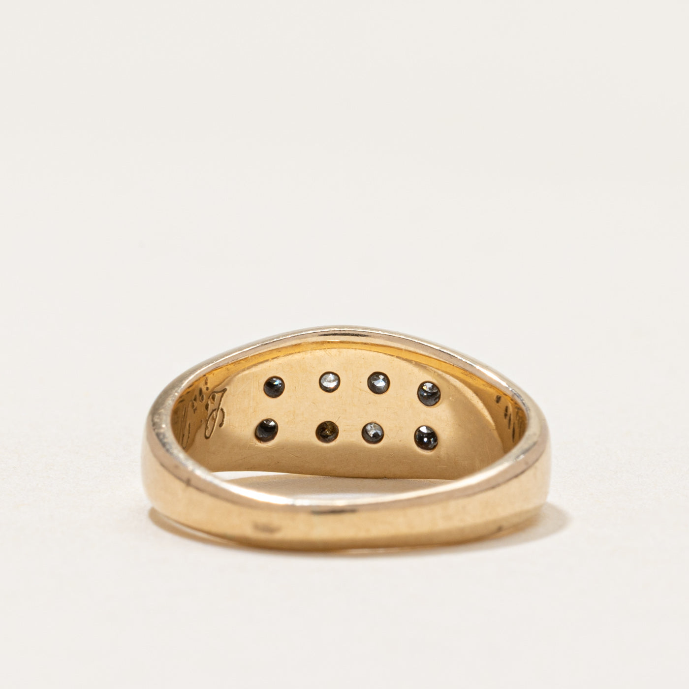 Bague conique en or 10 carats sertie de diamants | 0,20 ct au total | Taille 3