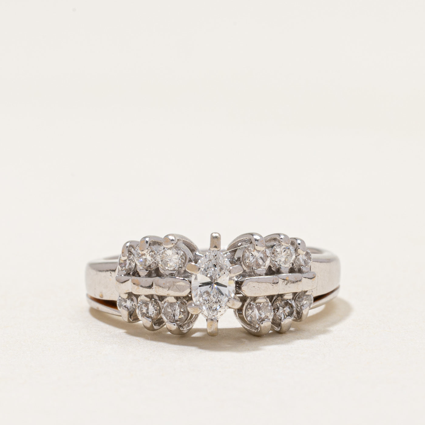 14k Marquise Cut Diamond Accented Ring | 0.52ctw | SZ 5