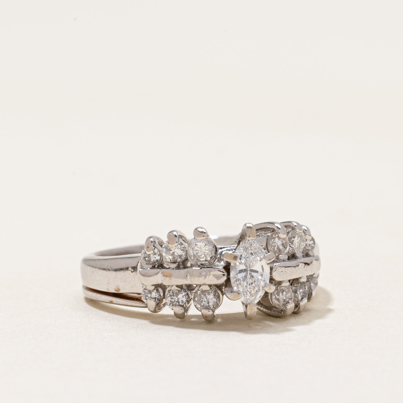 14k Marquise Cut Diamond Accented Ring | 0.52ctw | SZ 5