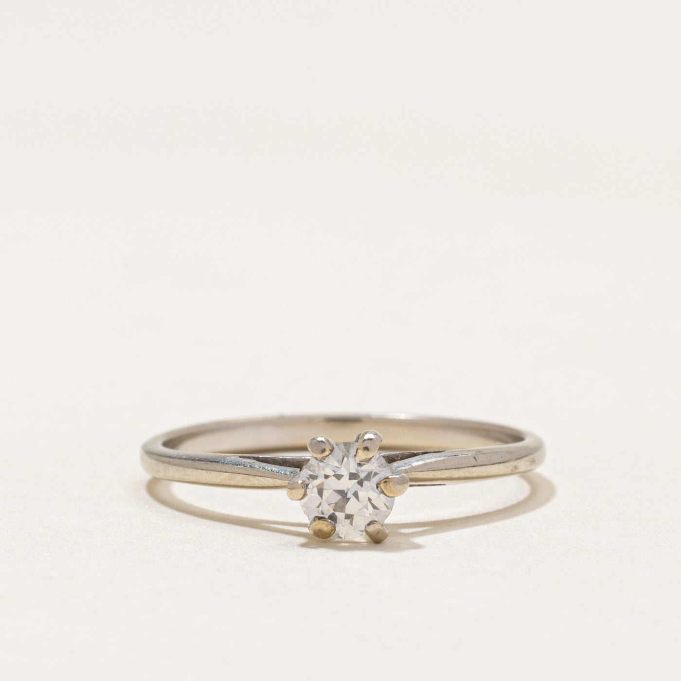 Solitaire Diamond Cathedral Ring | 0.27ct | SZ 5.5