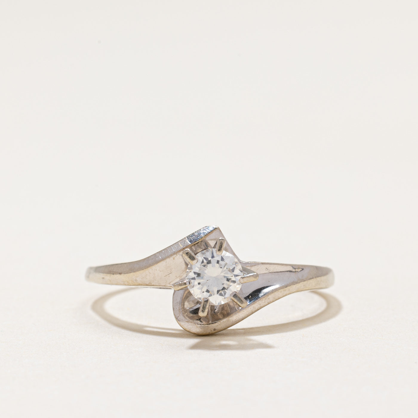 Solitaire Diamond Bypass Ring | 0.35ct | SZ 9.5