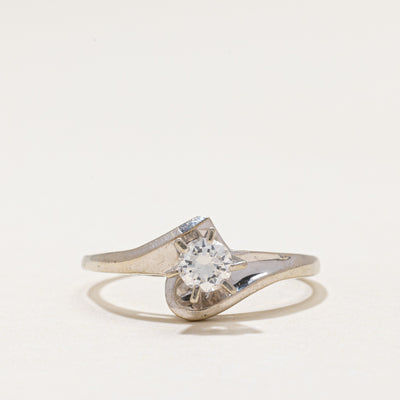 Solitaire Diamond Bypass Ring | 0.35ct | SZ 9.5