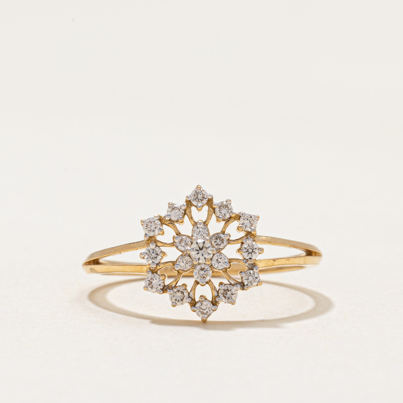 18k Diamond Cluster Openwork Ring | 0.23ctw | SZ 6