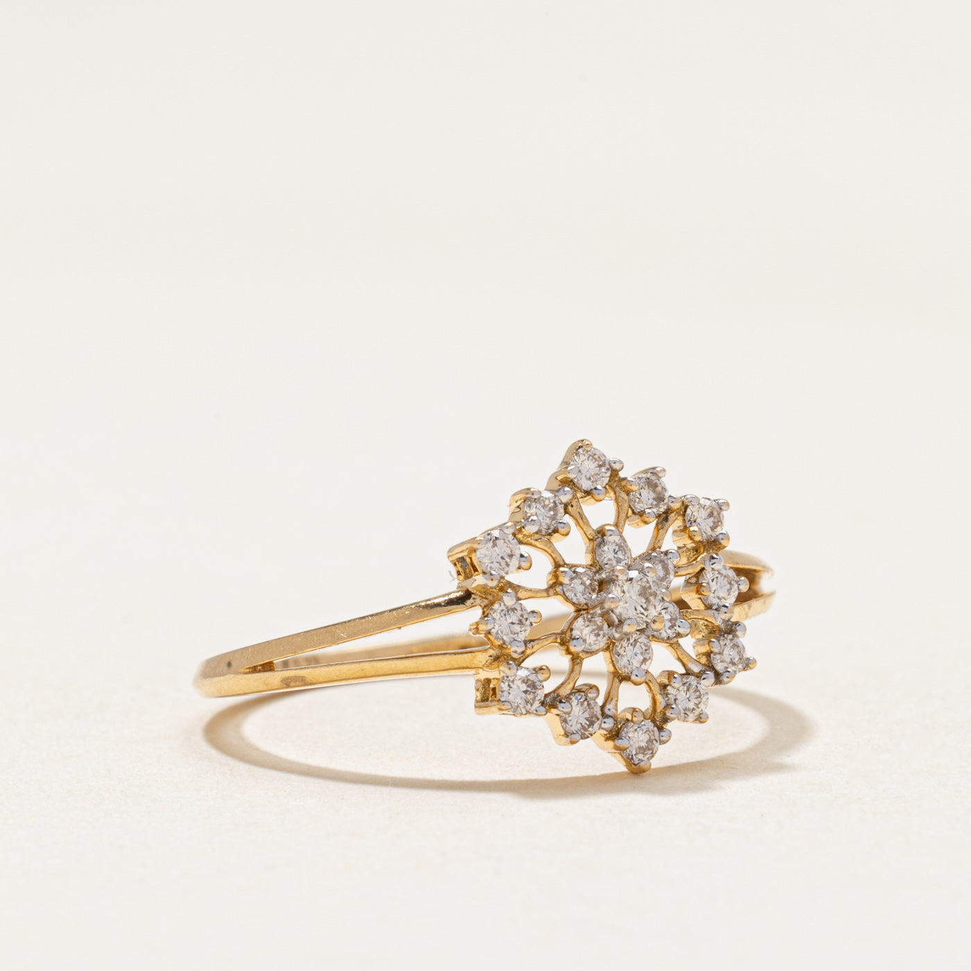 18k Diamond Cluster Openwork Ring | 0.23ctw | SZ 6
