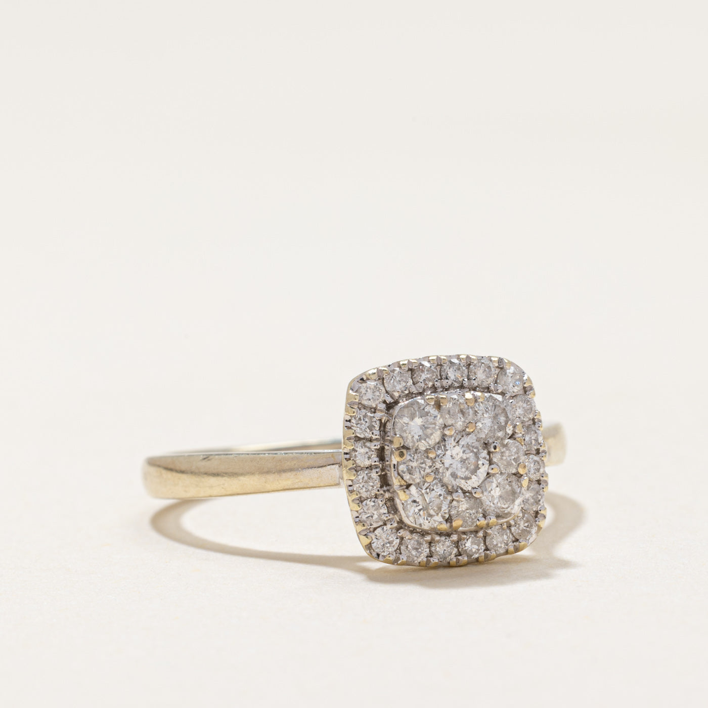 Diamond Square Cluster Halo Ring | 0.50ctw | SZ 5.75