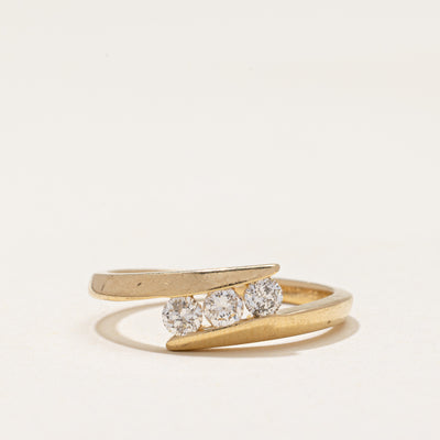 Three Stone Diamond Bypass Ring | 0.33ctw | SZ 6.5