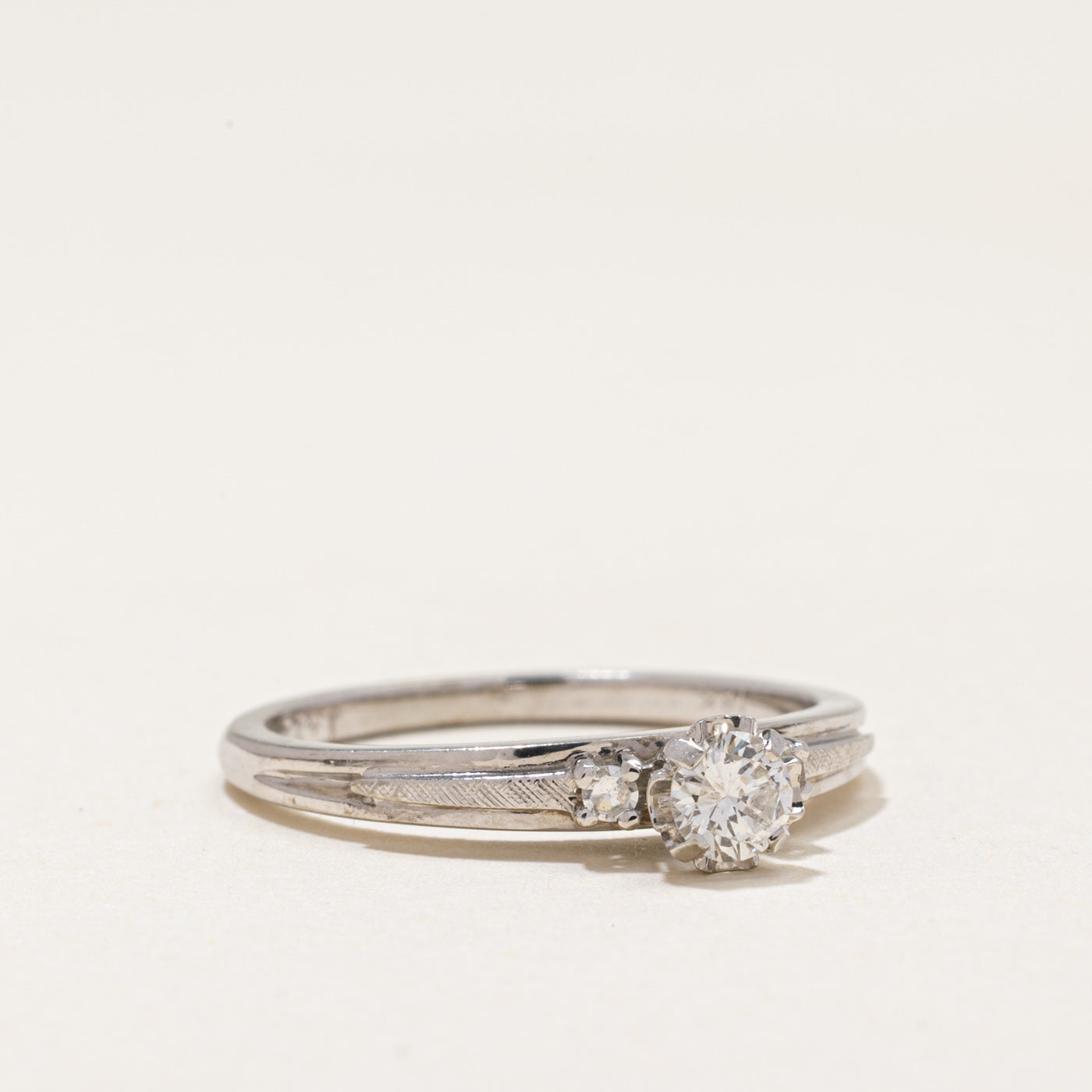 18k Diamond Textured Ring | 0.24ctw | SZ 6.25