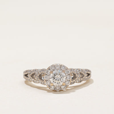 Diamond Halo Ornate Ring | 0.95ctw | SZ 5.75