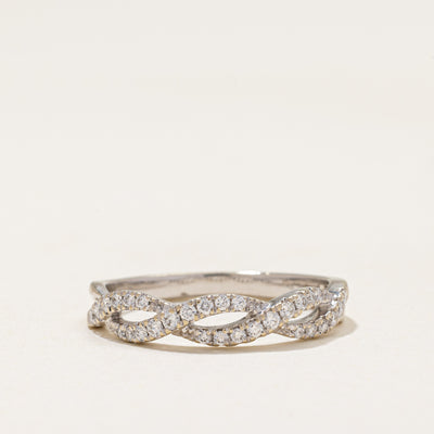 14k Diamond Cross Over Ring | 0.30ctw | SZ 7