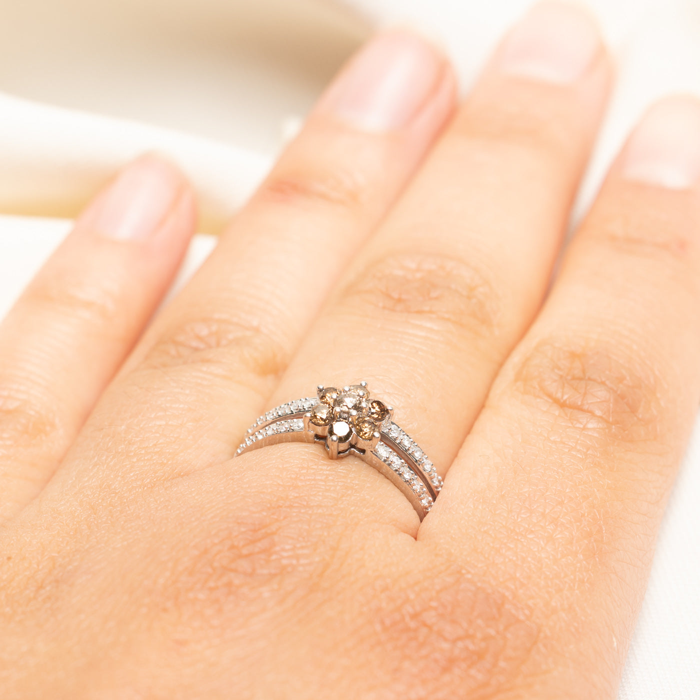 Brown Diamond Flower Ring | 0.51ctw | SZ 8
