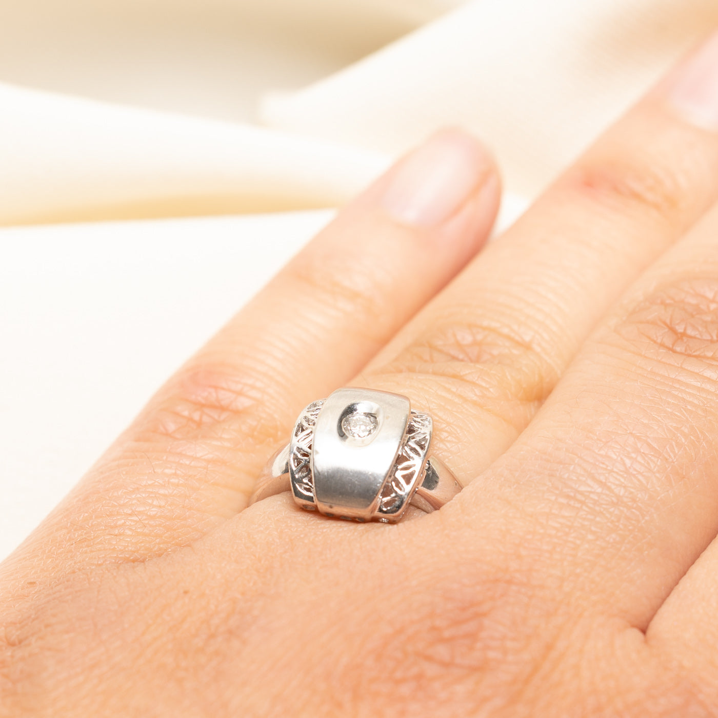 Flush Set Diamond Statement Ring | 0.07ct | SZ 6.75