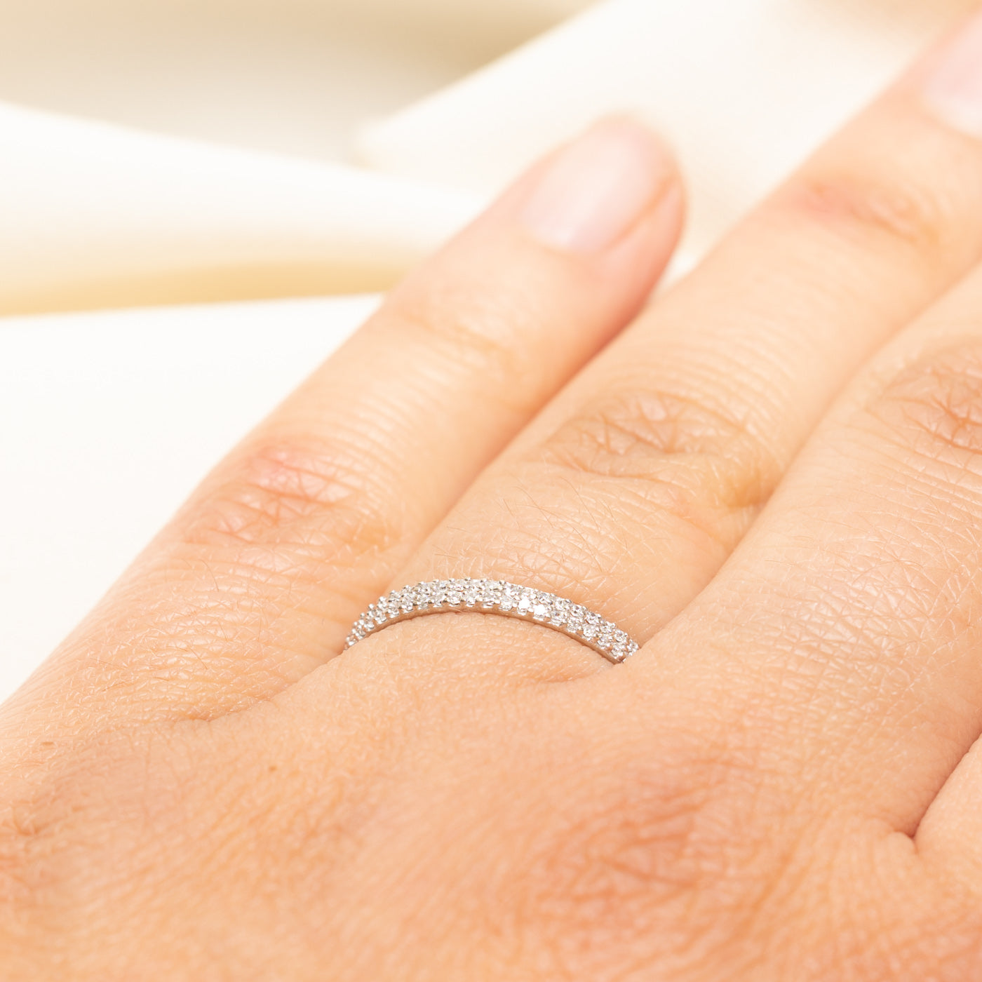 Semi Eternity Double Row Diamond Band | 0.15ctw | SZ 7