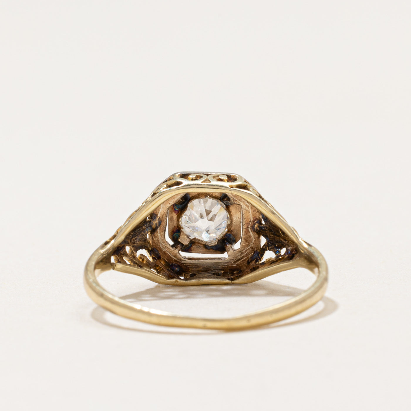 Two Tone Gold Diamond Tapered Ring | 0.31ct | SZ 5.75