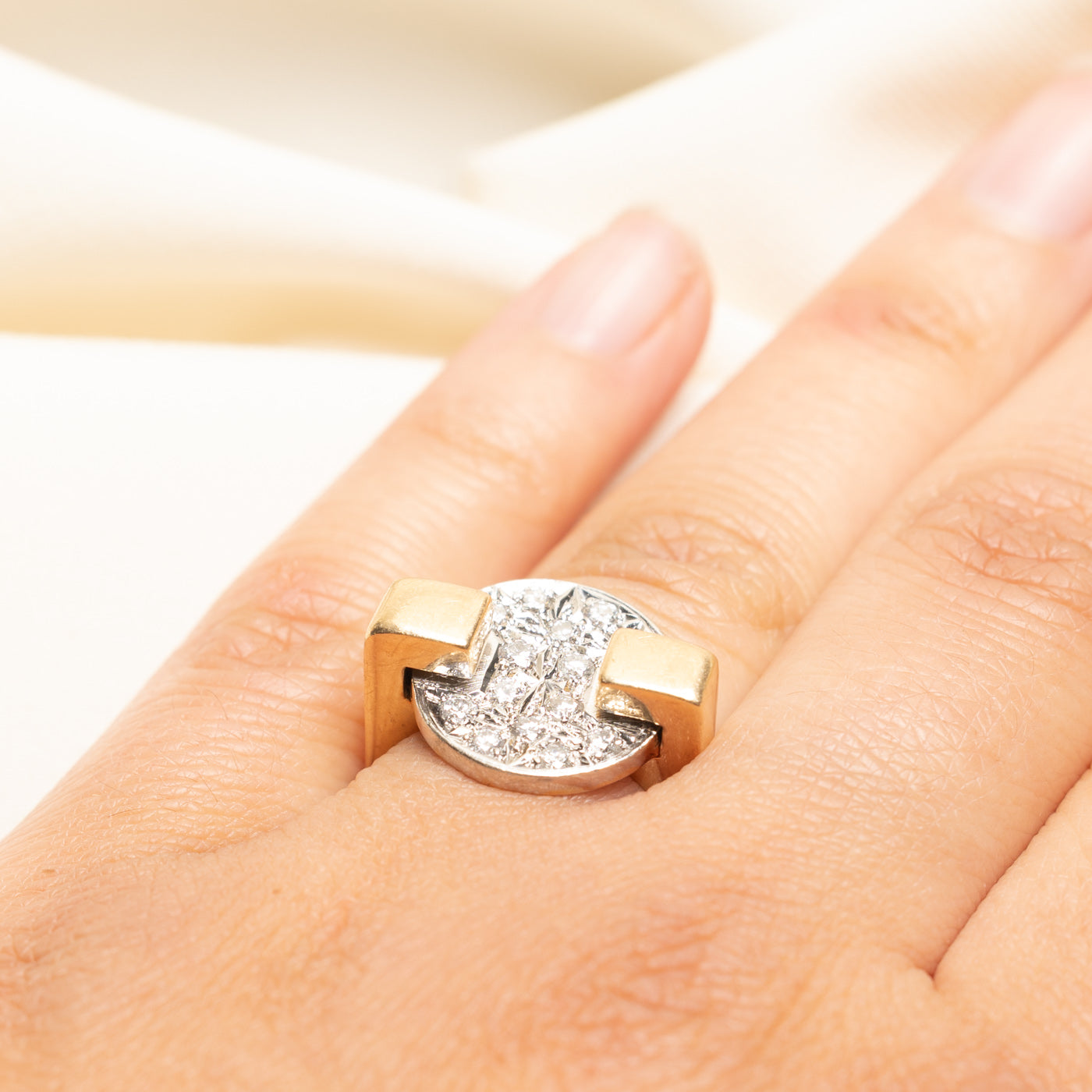 Pavé Set Diamond Round Cluster Cocktail Ring | 0.60ctw | SZ 5.5