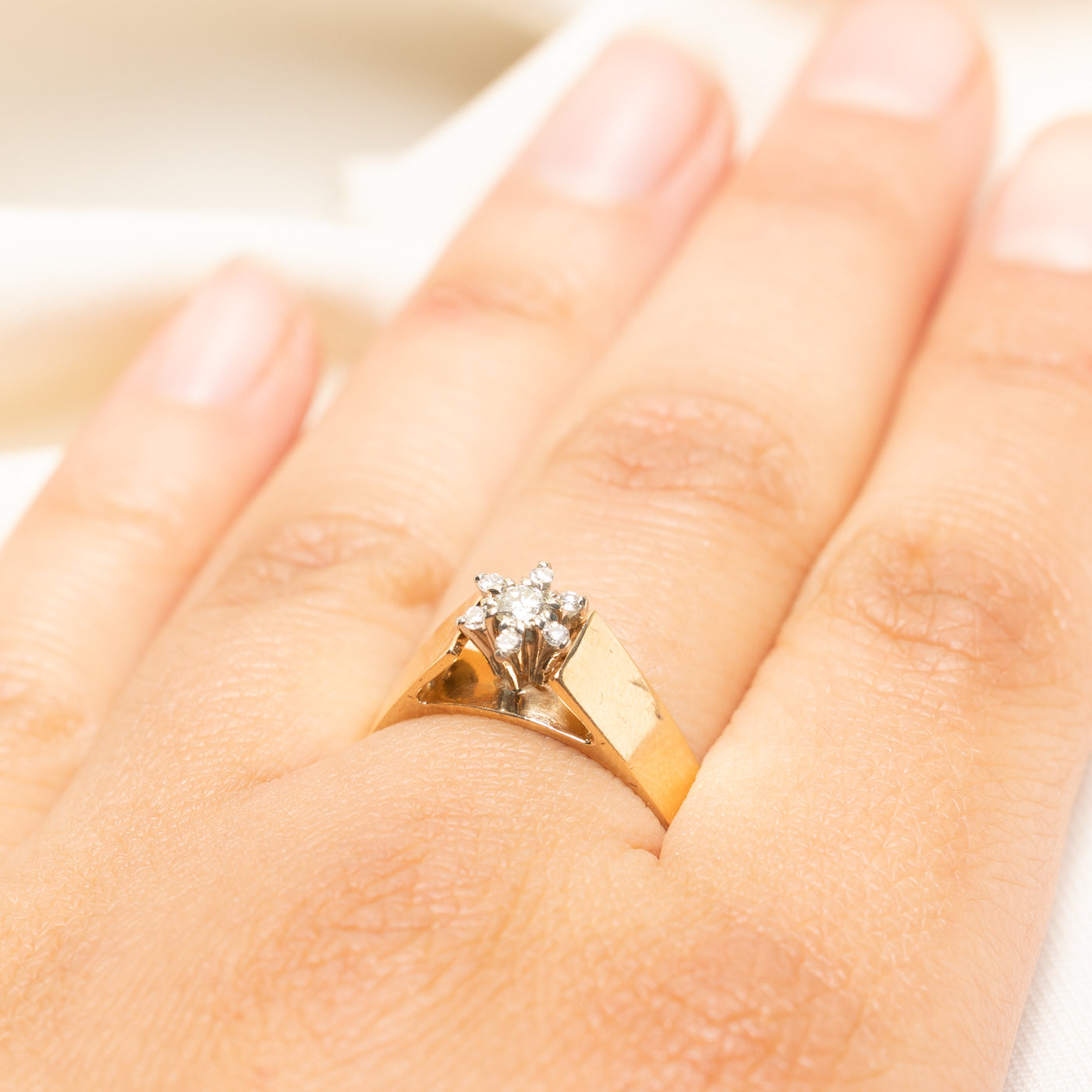 Diamond Petal Cluster Ring | 0.19ctw | SZ 9