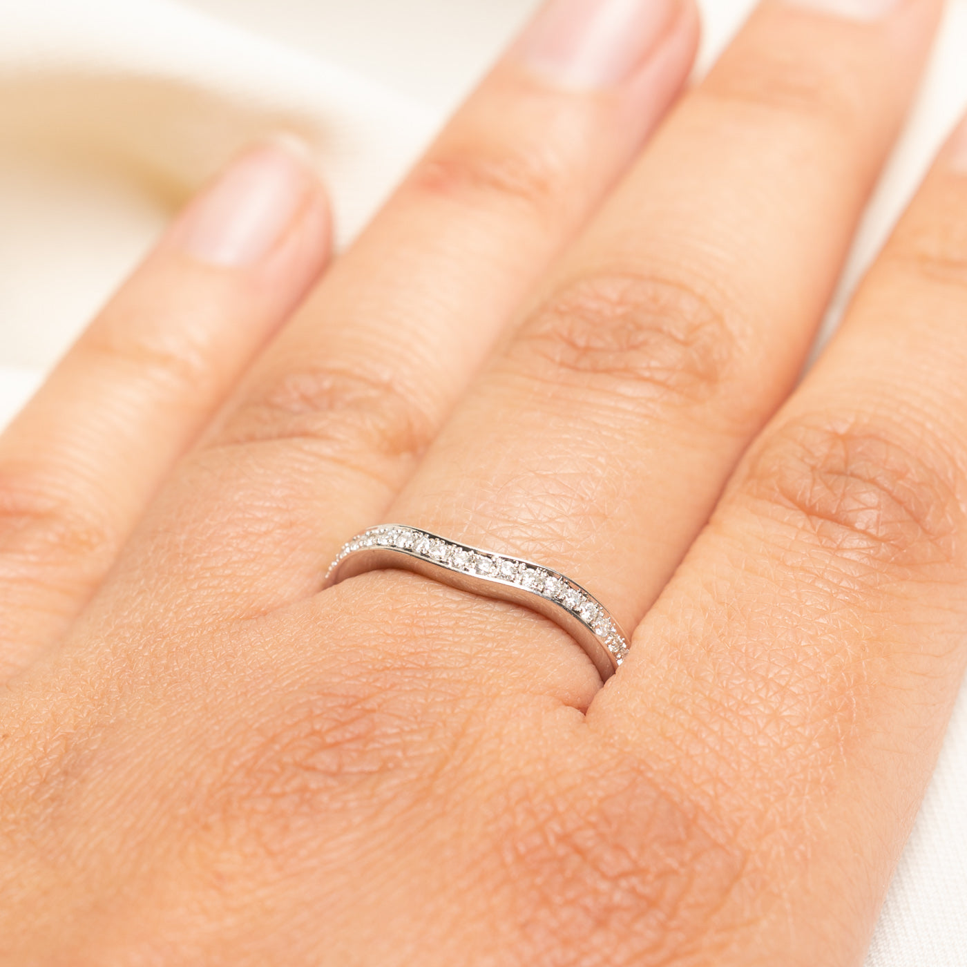 Semi Eternity Diamond Contour Ring | 0.31ctw | SZ 9