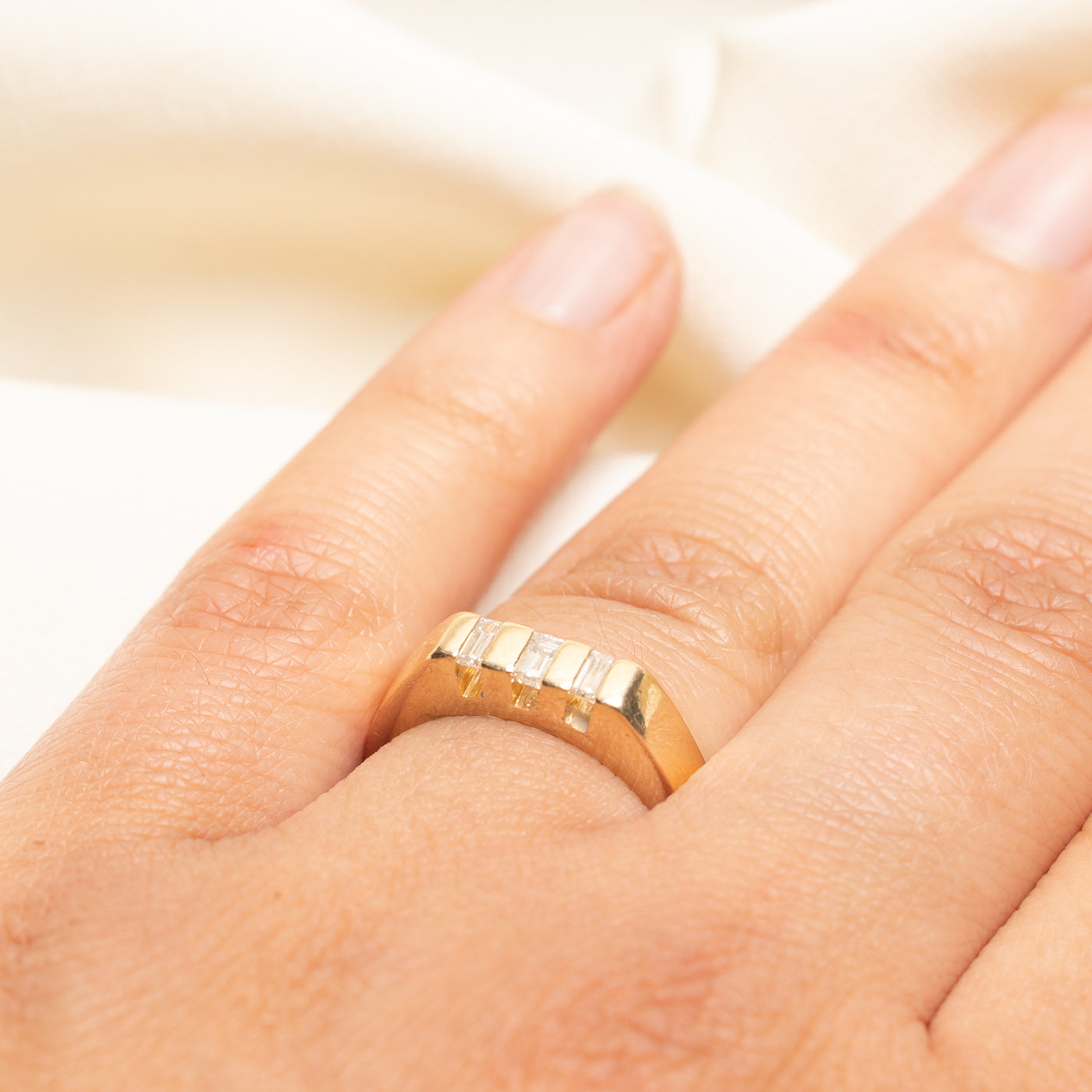 Three Stone Baguette Cut Diamond Ring | 0.36ctw | SZ 7.5
