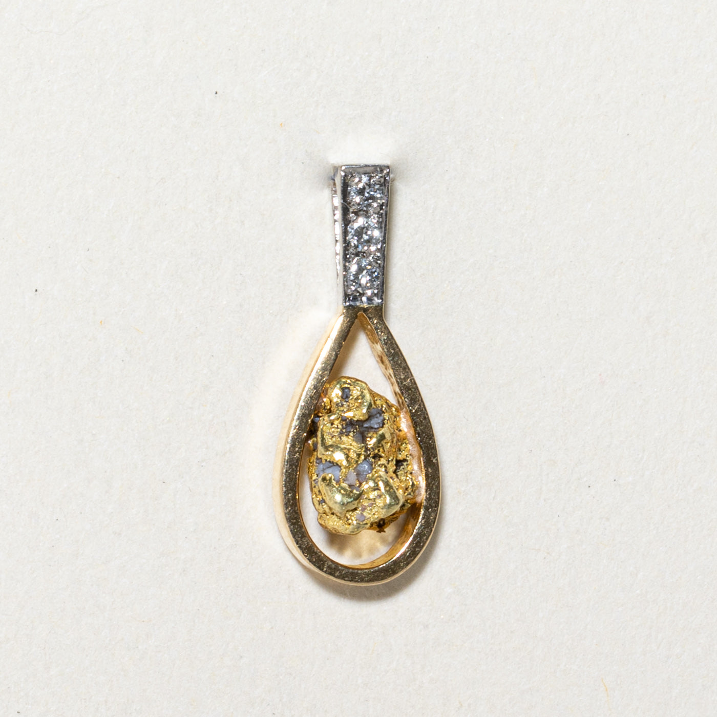 Diamond & Gold Nugget Pendant | 0.06ctw