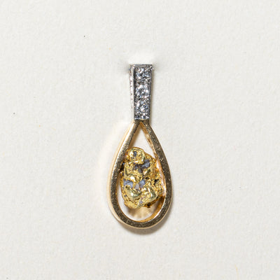 Diamond & Gold Nugget Pendant | 0.06ctw