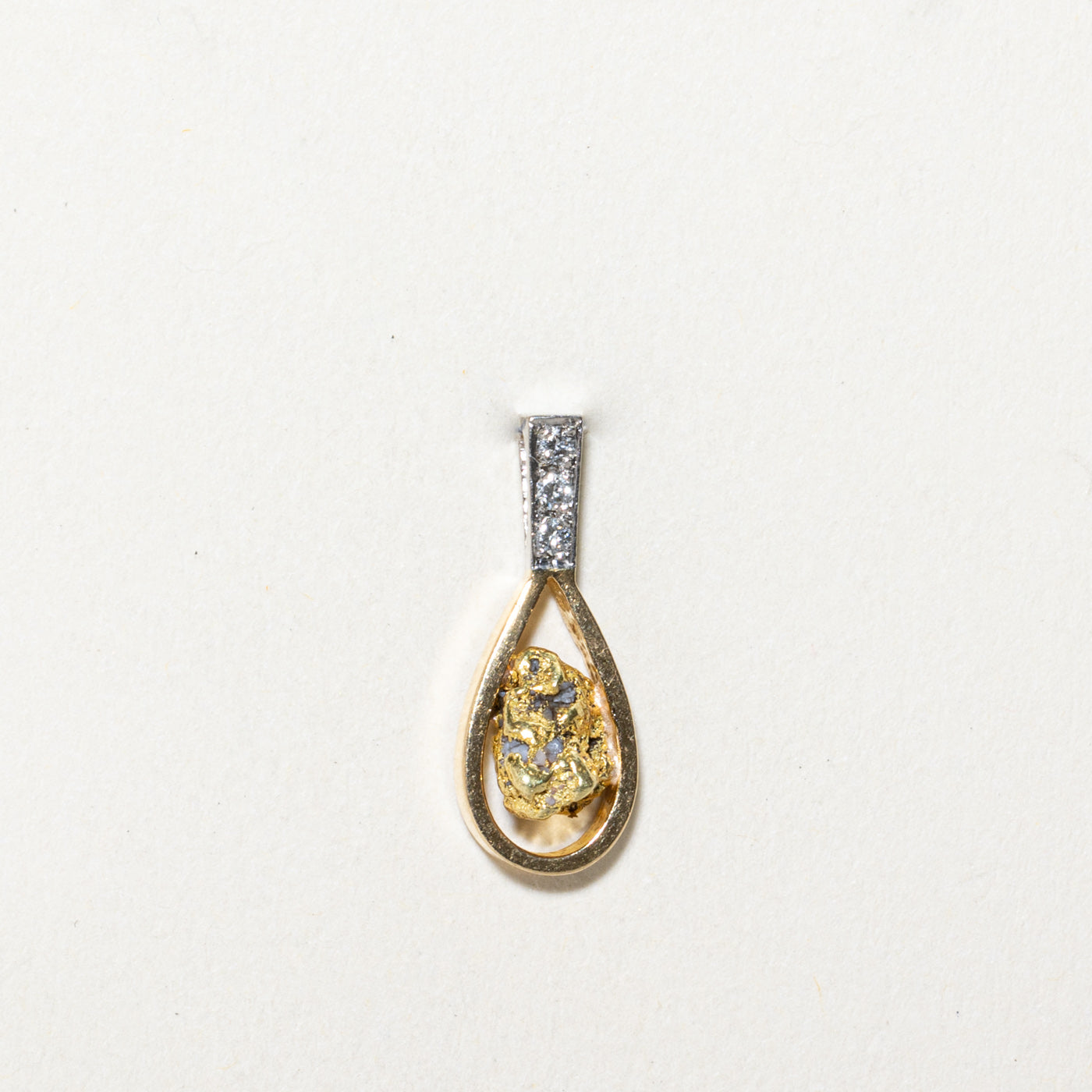 Diamond & Gold Nugget Pendant | 0.06ctw