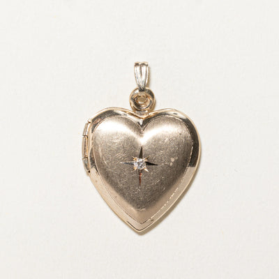 Star Set Diamond Locket Pendant | 0.02ct