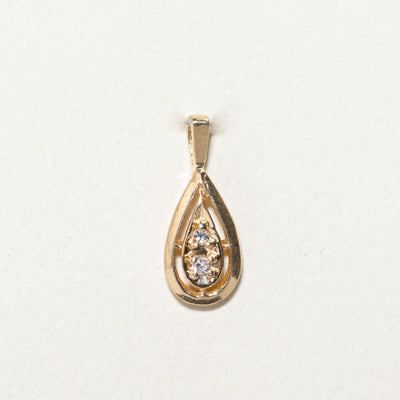 Diamond Pear Shaped Drop Pendant | 0.03ctw