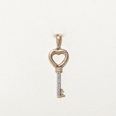 Diamond Heart Key Pendant | 0.03ctw