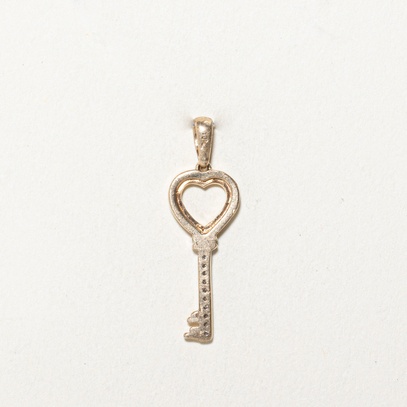Diamond Heart Key Pendant | 0.03ctw